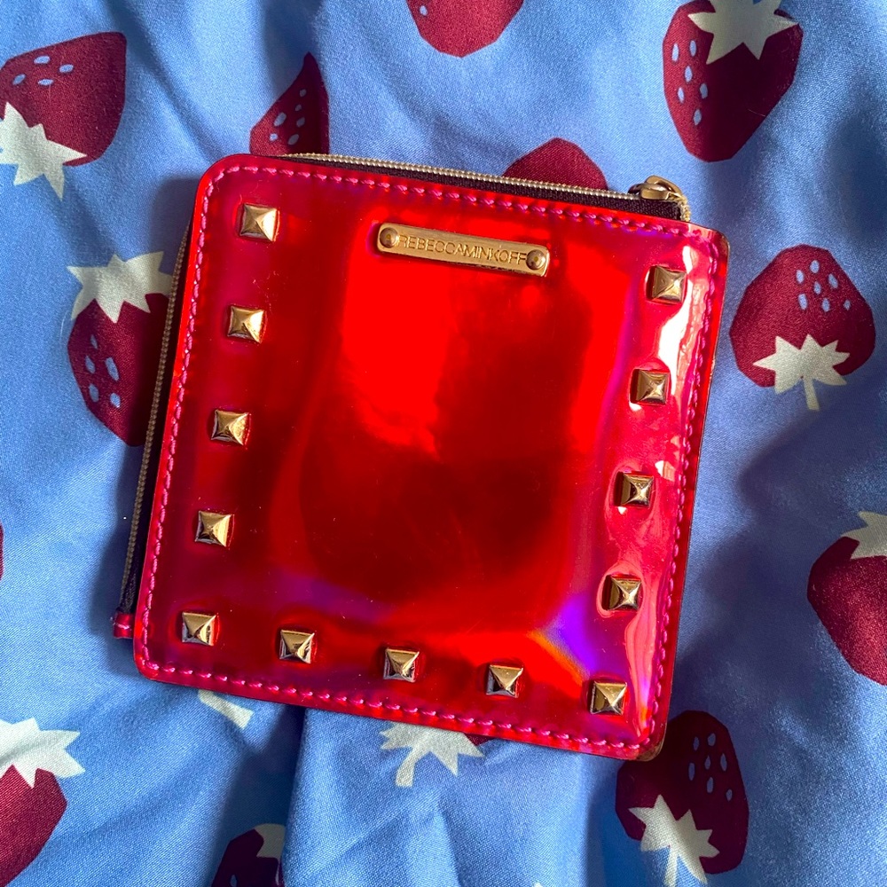 RARE Rebecca Minkoff Wallet Pouch Metallic Pink Patent Leather